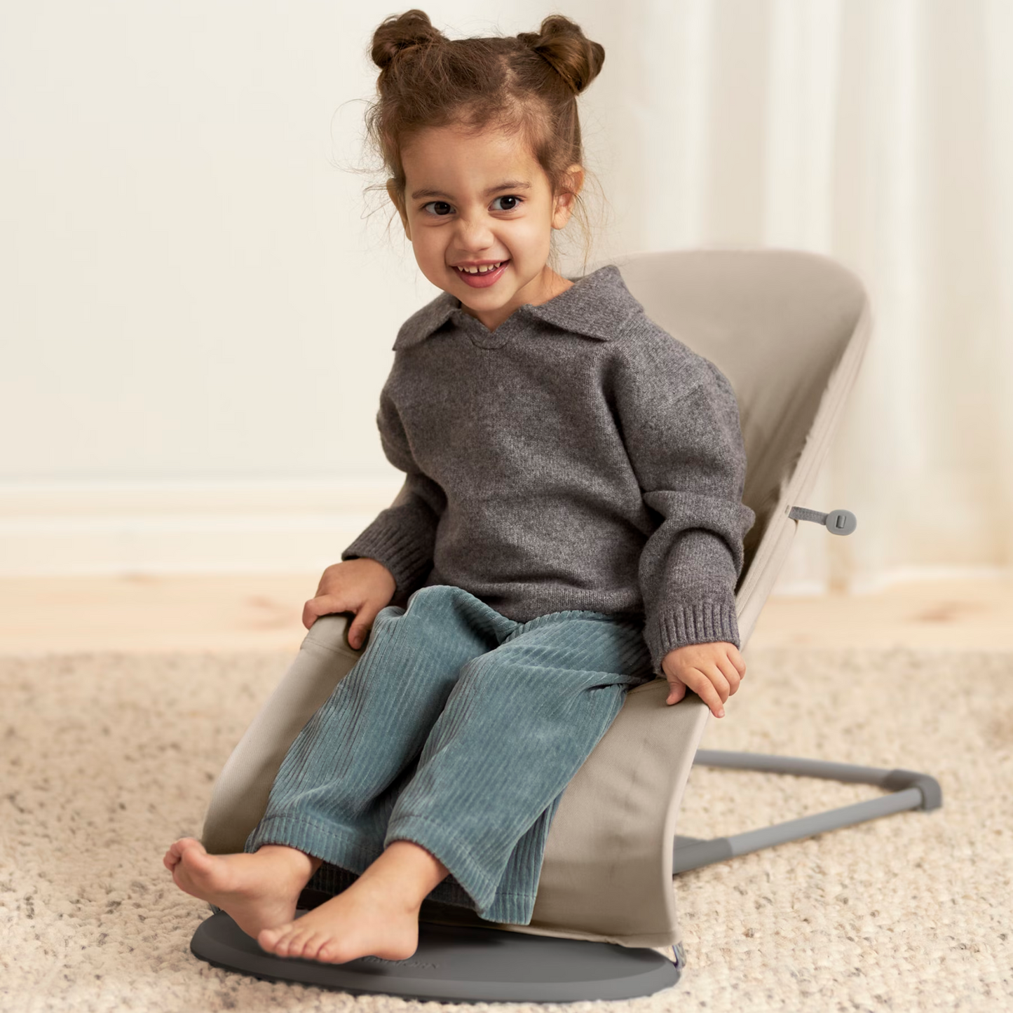 Bouncer Balance Soft Woven/Jersey Tri-Fabric - Sand Grey