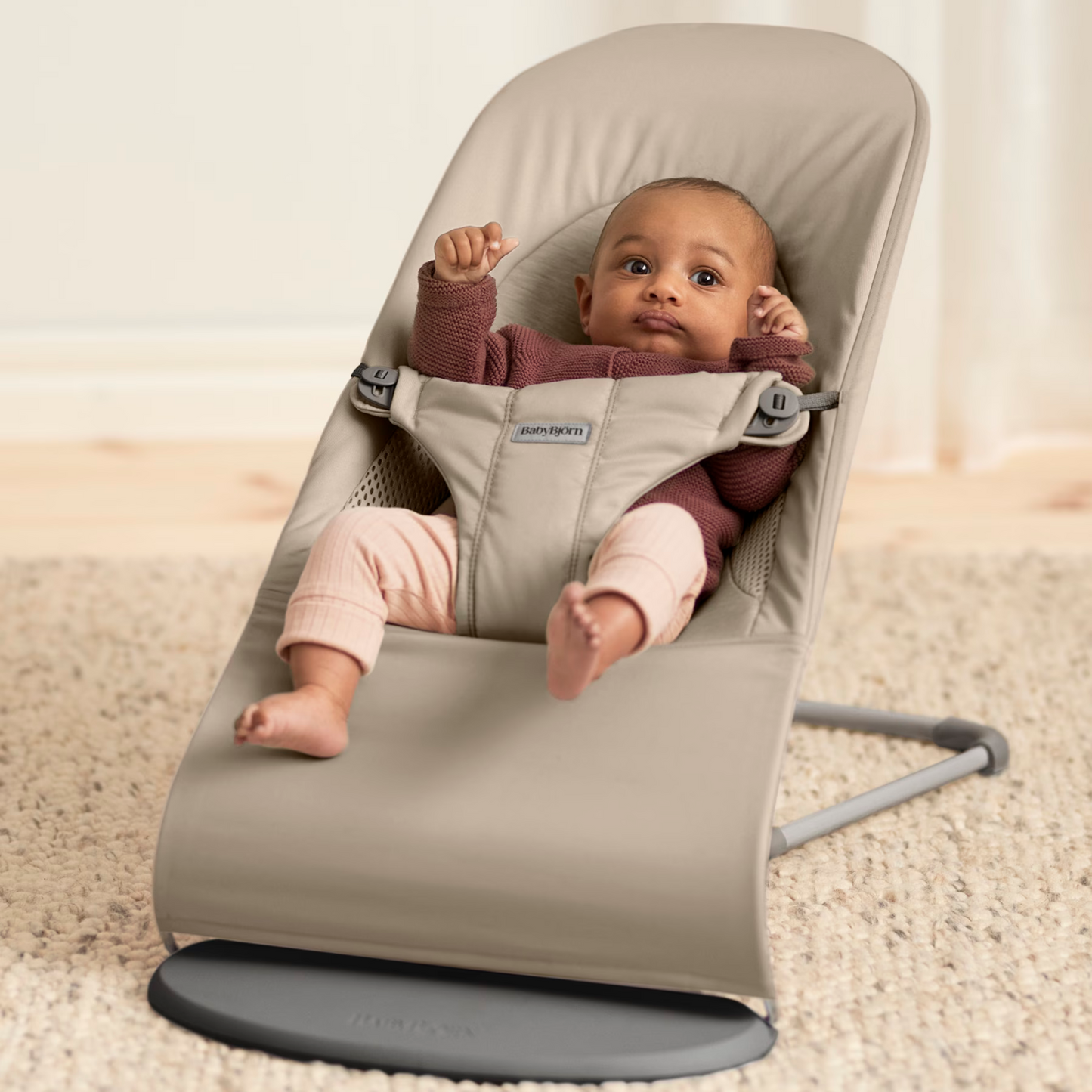 Bouncer Balance Soft Woven/Jersey Tri-Fabric - Sand Grey