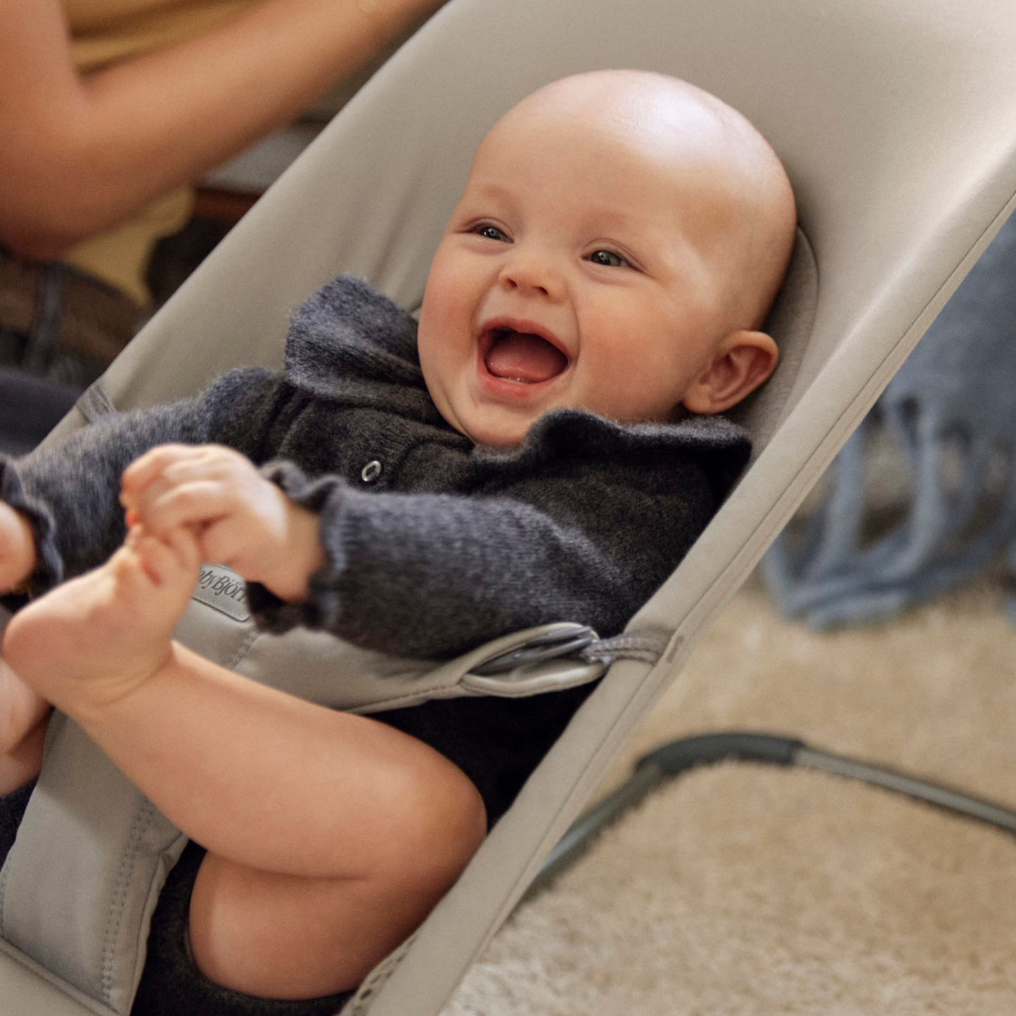 Bouncer Balance Soft Woven/Jersey Tri-Fabric - Sand Grey