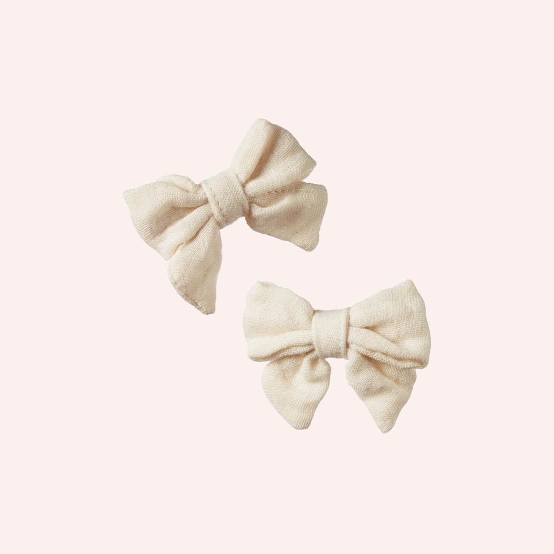 Bow Hair Clips 2 pack - Natural