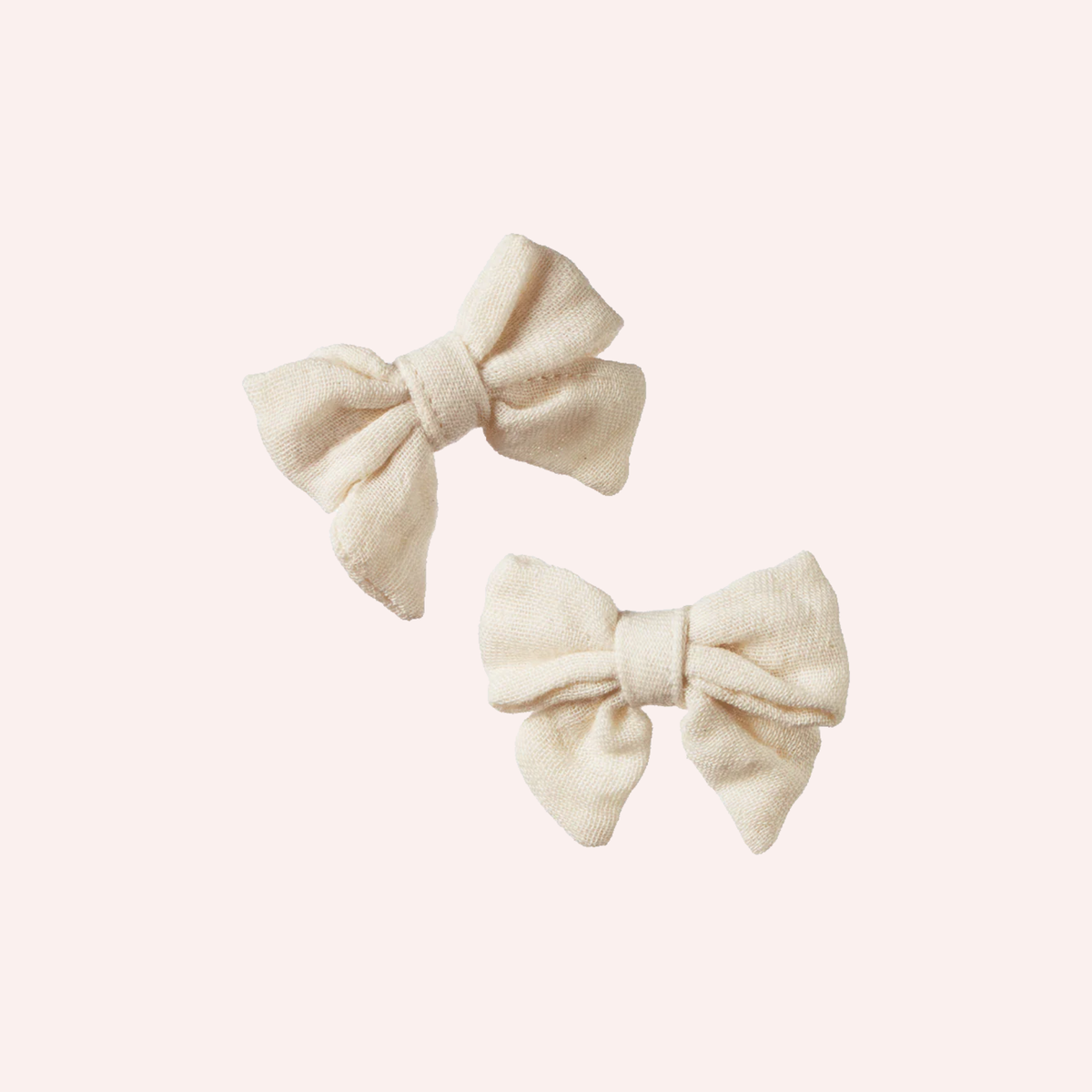 Bow Hair Clips 2 pack - Natural