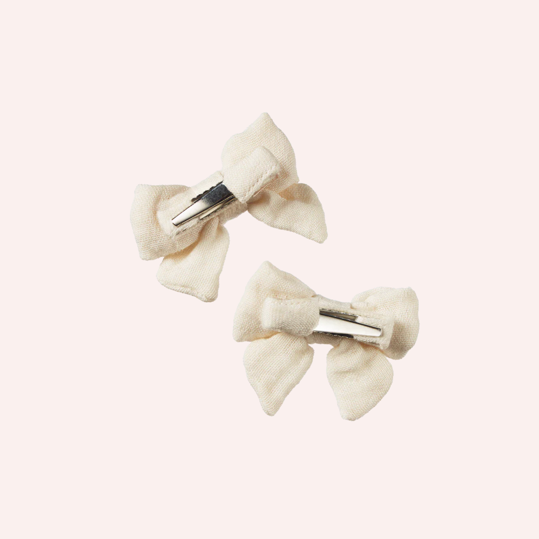 Bow Hair Clips 2 pack - Natural