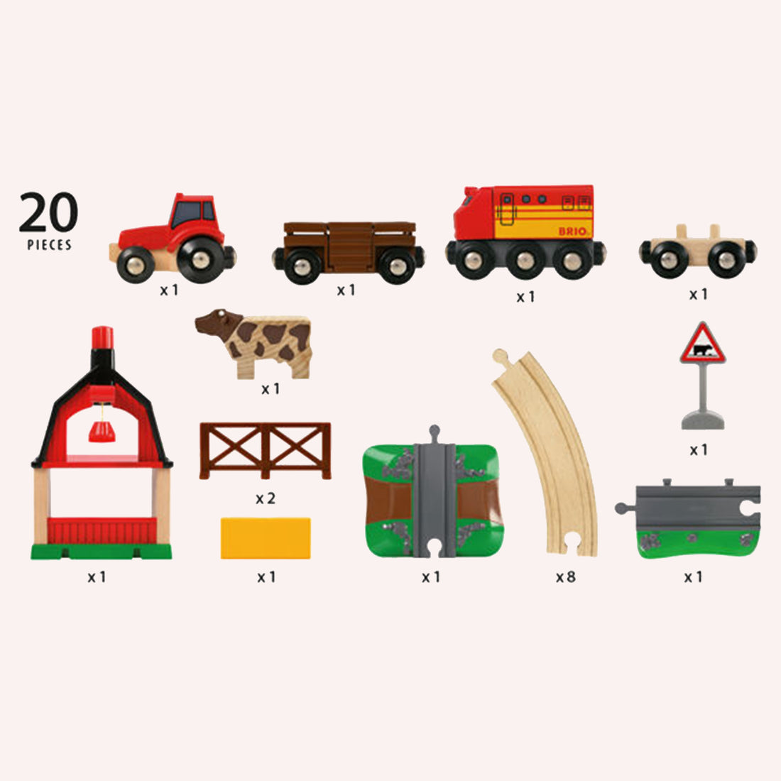 Farm Railway Set - 20 pieces