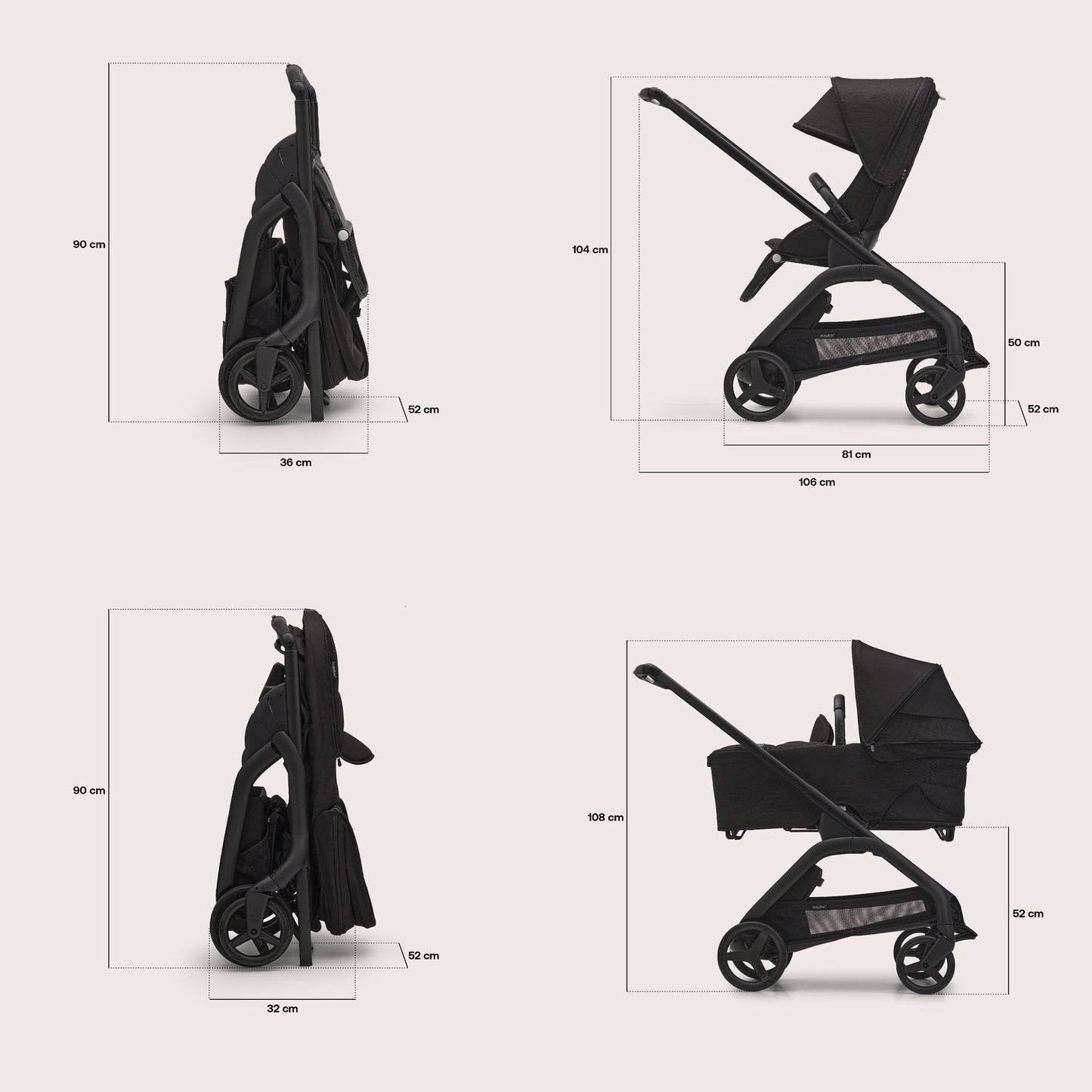 Bugaboo Dragonfly Bassinet and Seat Pram