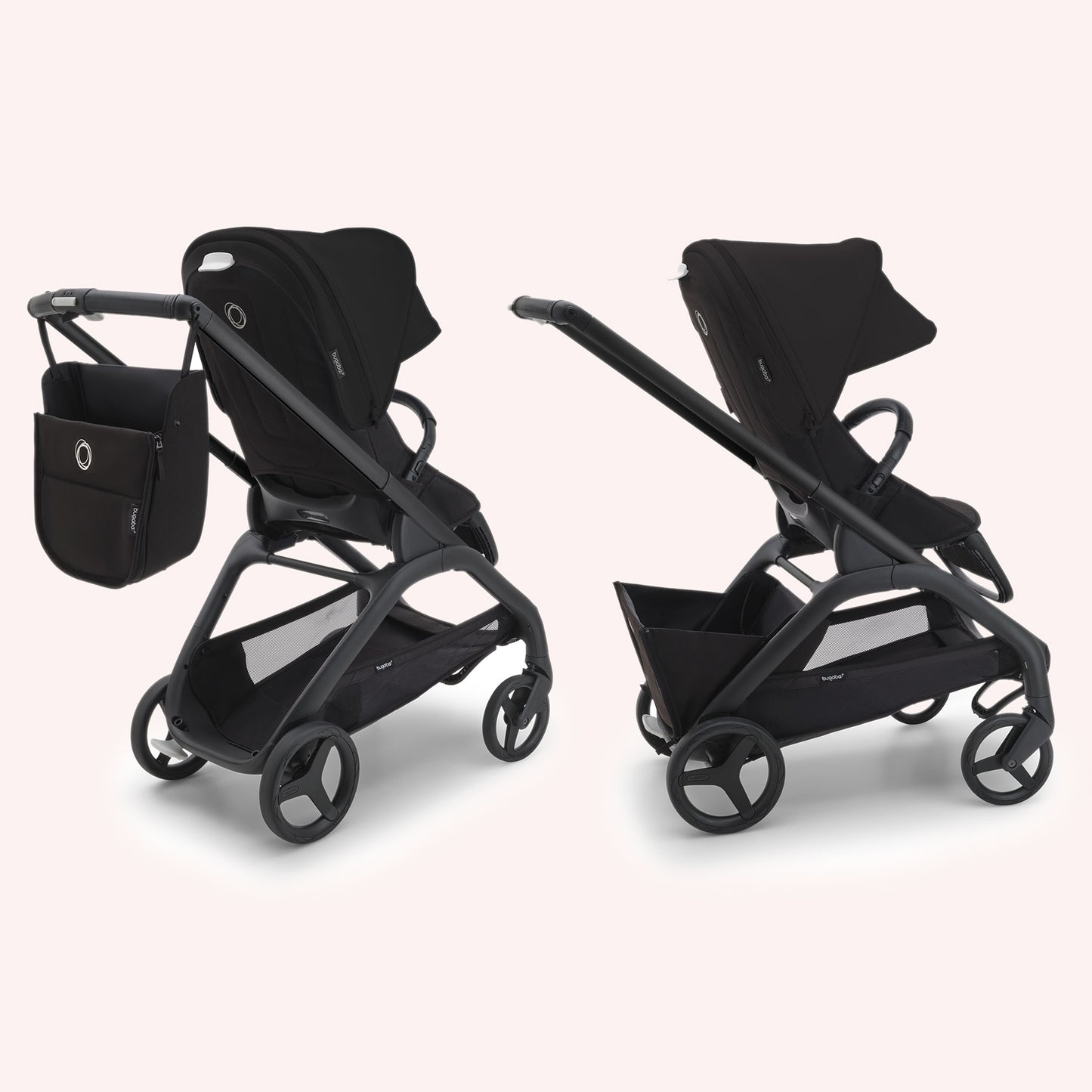 Bugaboo Dragonfly Bassinet and Seat Pram - Black/Midnight Black