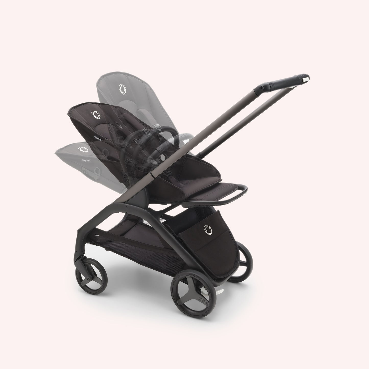 Bugaboo Dragonfly Bassinet and Seat Pram - Black/Midnight Black