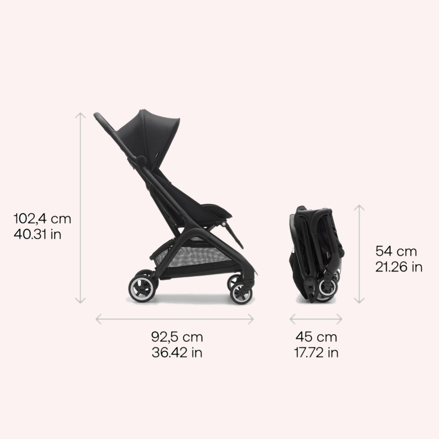 Bugaboo Butterfly Stroller - Black/Stormy Blue