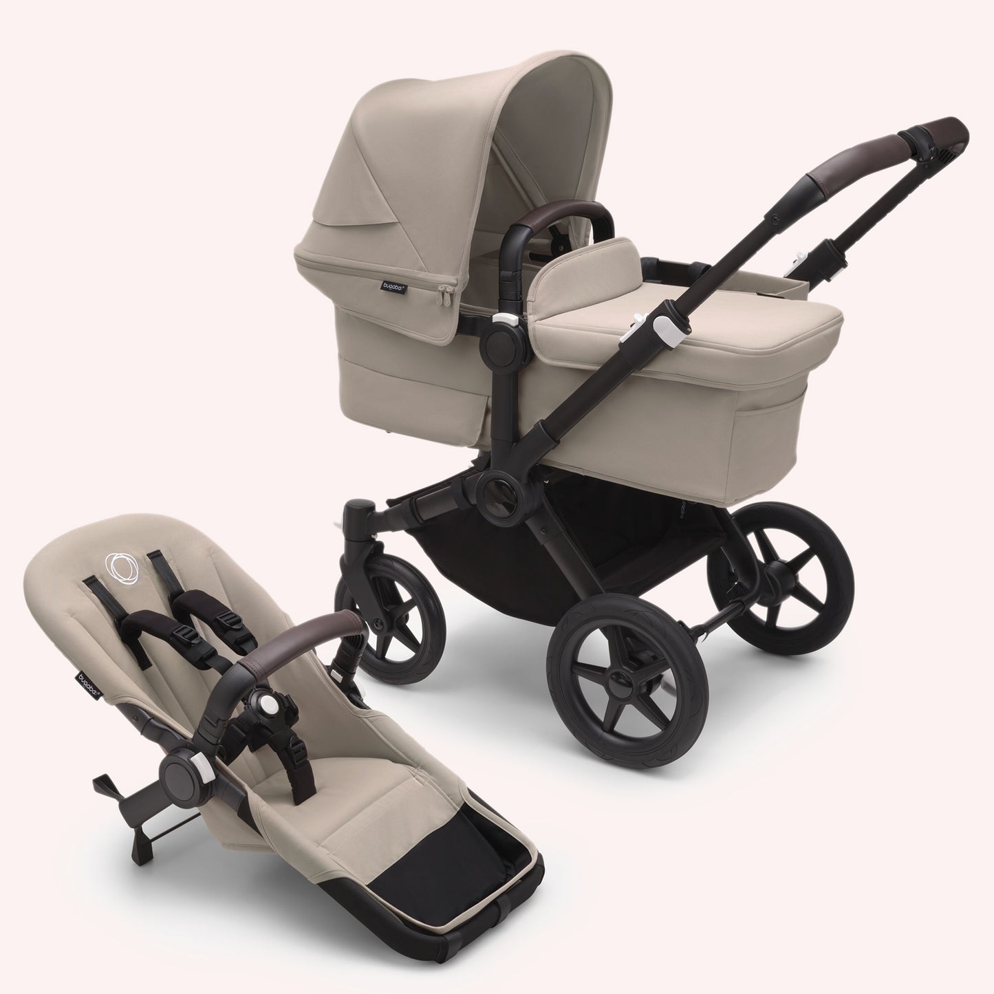 Bugaboo Donkey 5 Mono Bassinet and Seat Pram - Black/Desert Taupe