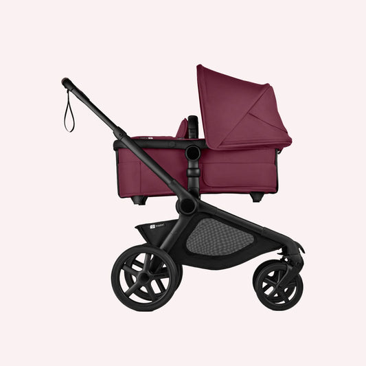 Bugaboo Kangaroo Bassinet and Seat Pram - Black/Dark Cherry