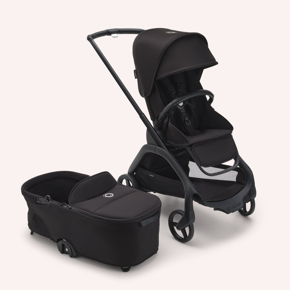 Bugaboo Dragonfly Bassinet and Seat Pram - Black/Midnight Black