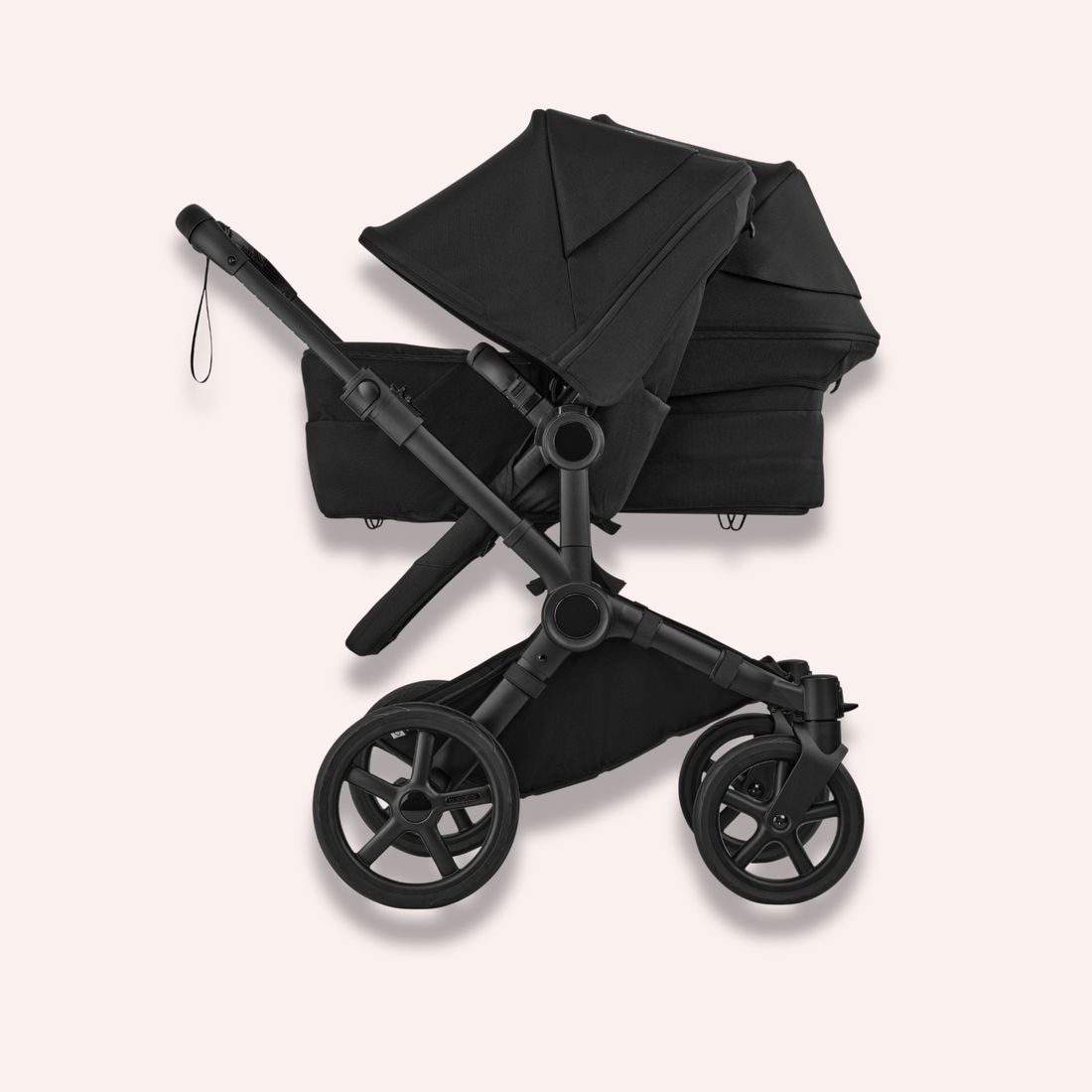black bugaboo pram Bugaboo Donkey 6 Double Bassinet and Seat Pram by Bugaboo