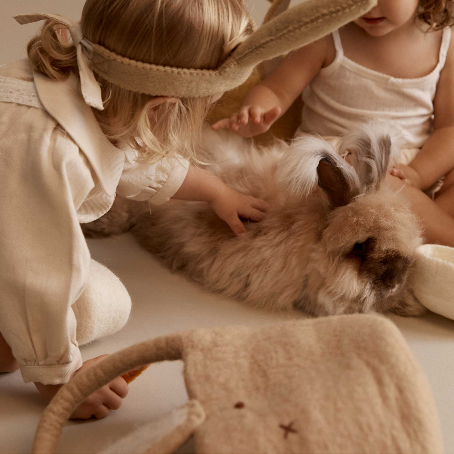 Bunny Basket - Cream