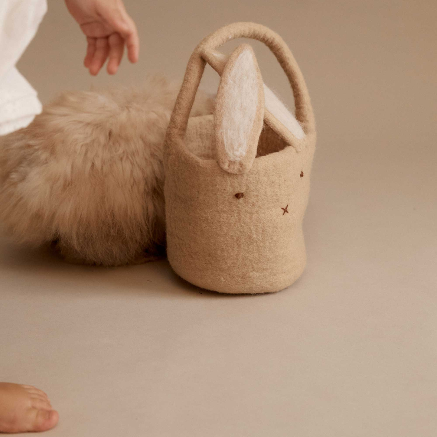 Bunny Basket - Cream