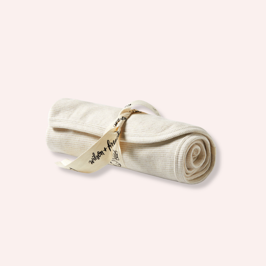 Organic Stripe Rib Bunny Rug - Oatmeal - One Size