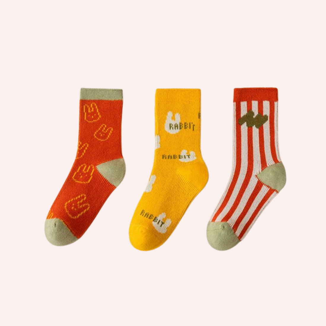 Bunny Sock Pack - Red/Yellow/Pistachio
