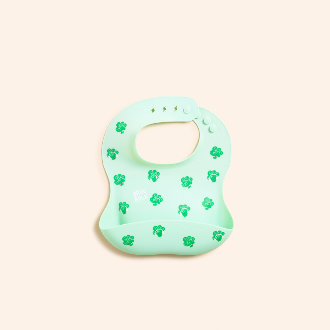 Catch-It Silicone Bib - Broc Rock Green