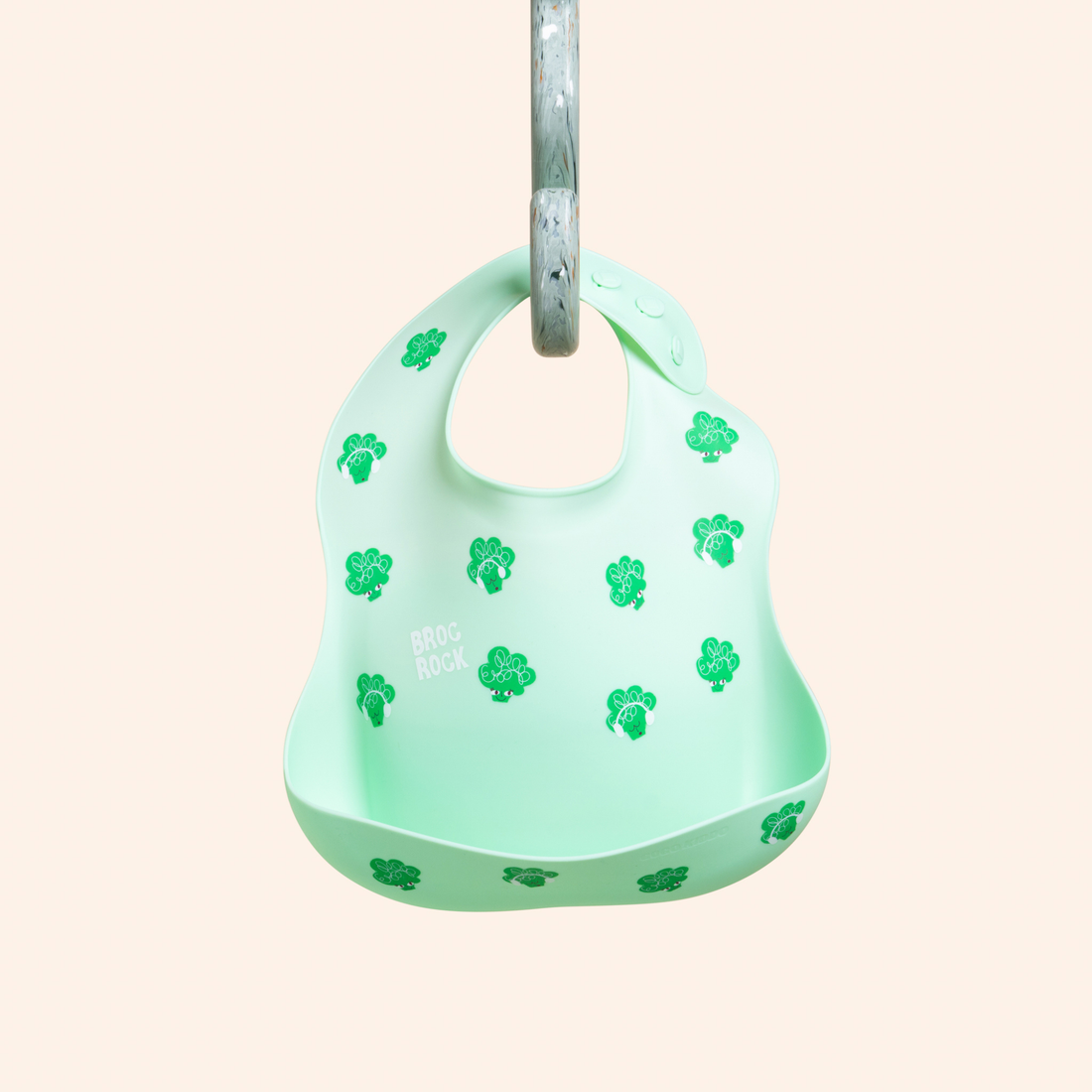 Catch-It Silicone Bib - Broc Rock Green