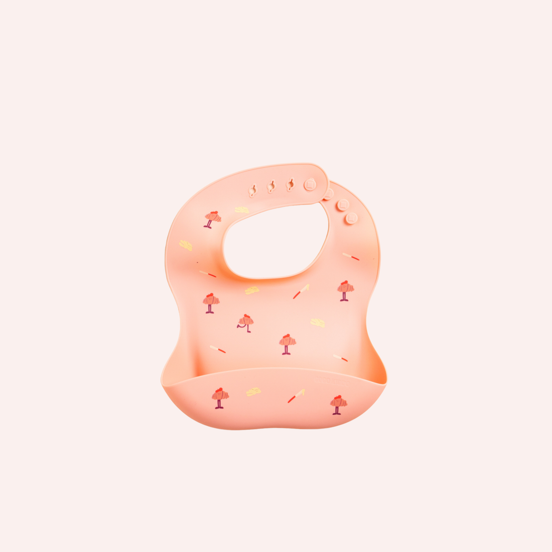 Catch-It Silicone Bib - Croissant Peach
