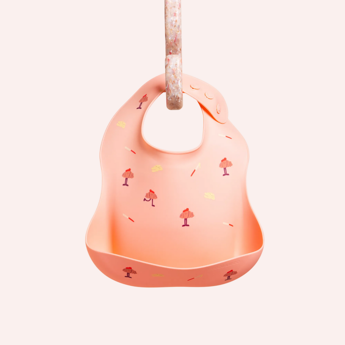 Catch-It Silicone Bib - Croissant Peach