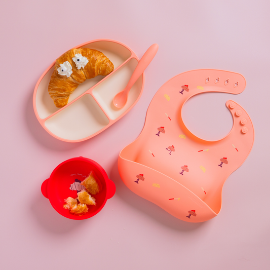 Fun Firsts Silicone Suction Bowl - Croissant Peach