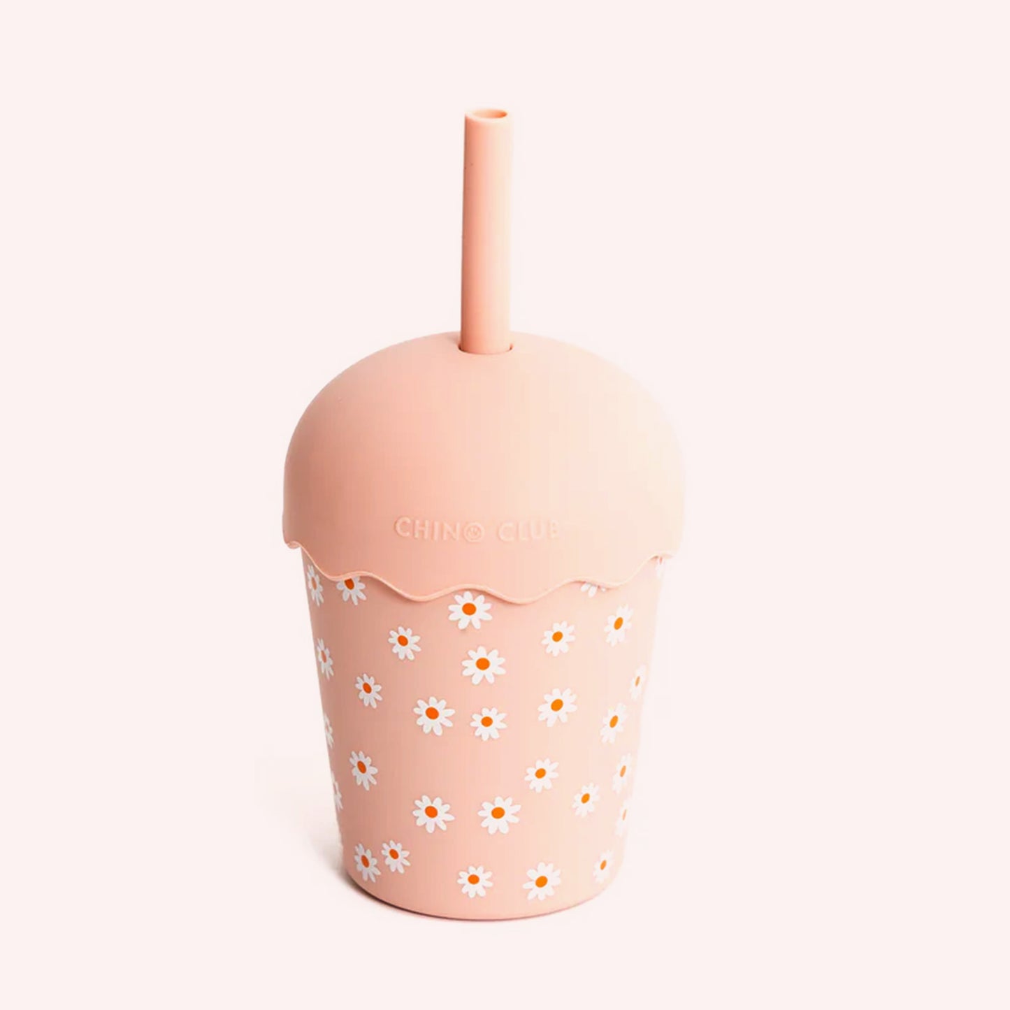 Mini Smoothie Cup & Straw - Pink Daisy