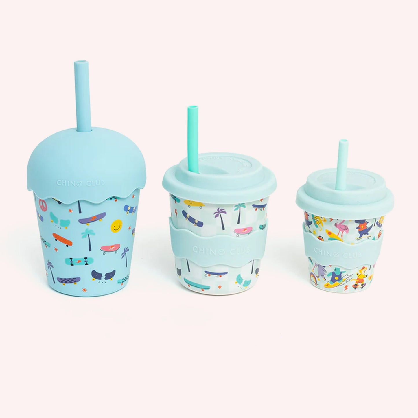 Mini Smoothie Cup & Straw - Skate