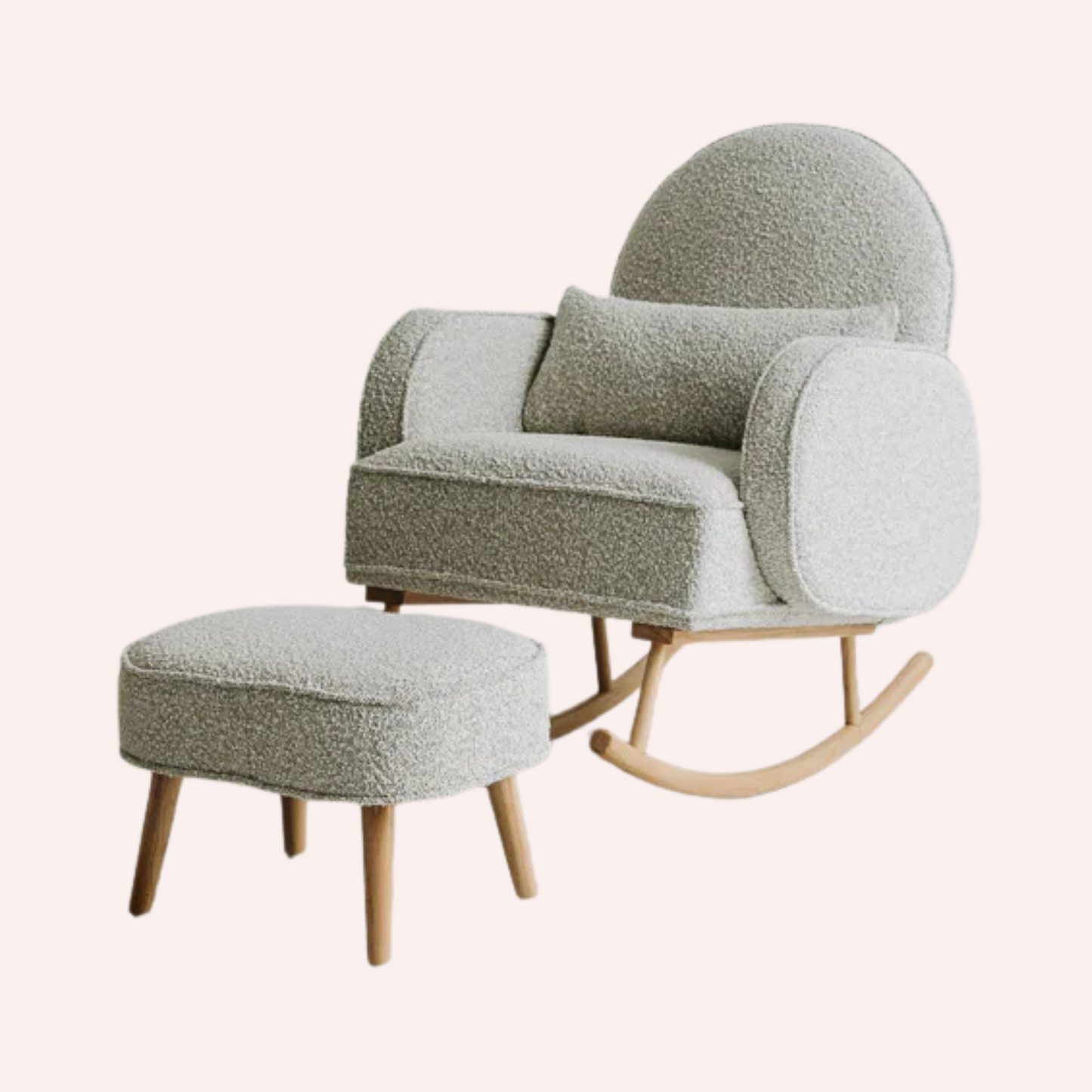 Cloud Rocker & Ottoman - Ash Grey
