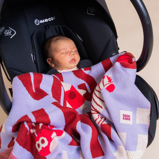 Cosy Baby Blanket - ABC Lilac