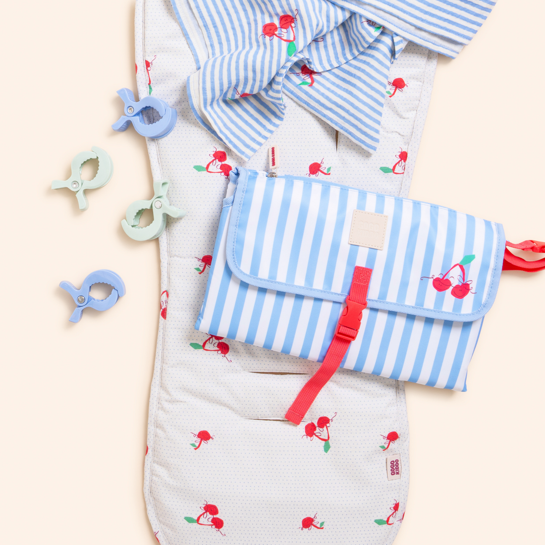 Really Handy Pram and Car Clips 4-Pack -  Seafoam/Periwinkle