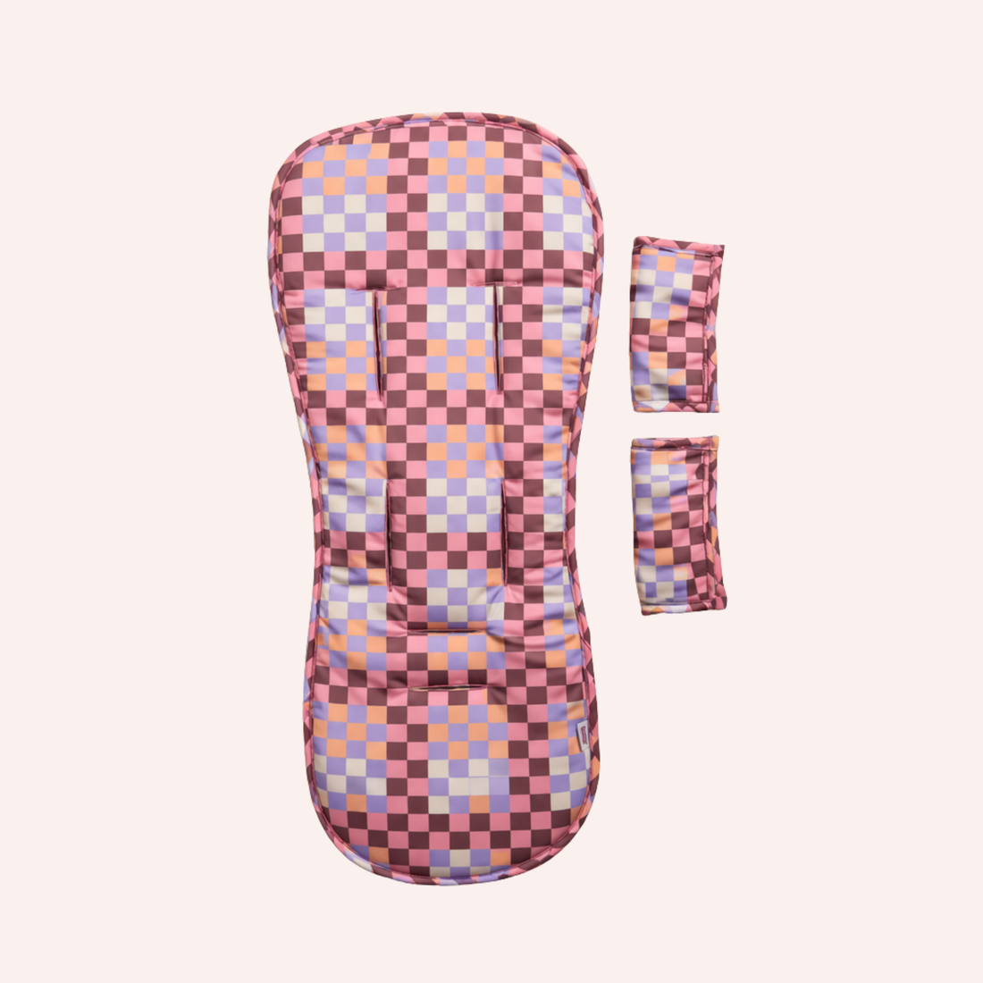 Cosy Pram Liner and Harness Protector - Pink Check