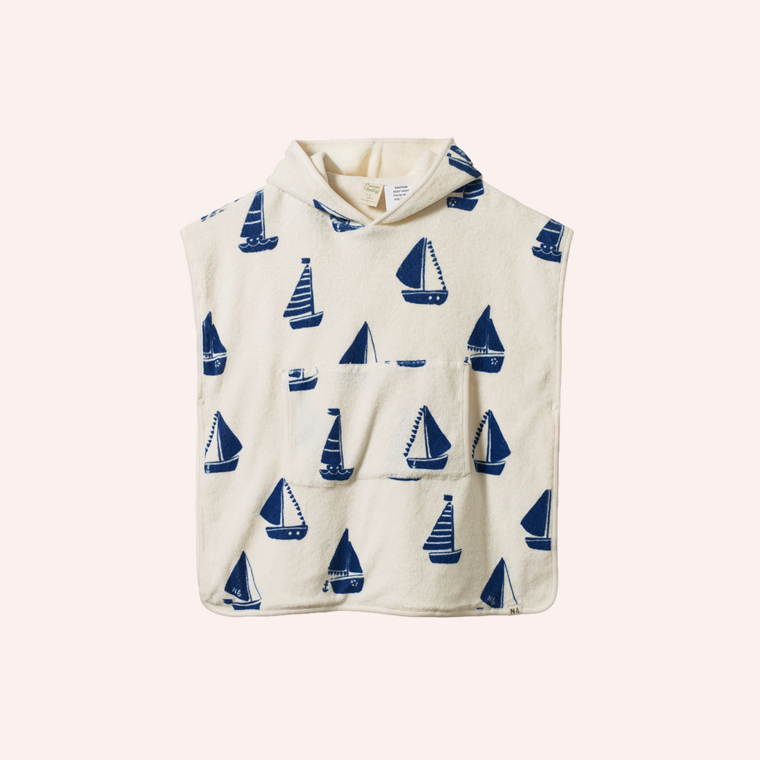 Cotton Poncho Towel - Regatta Print Terry