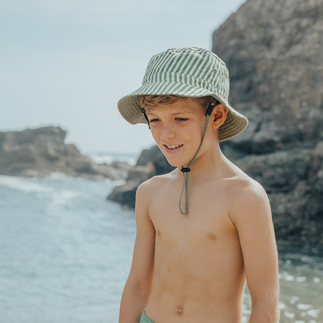 Reversible Bucket Hat - Coastal Stripe