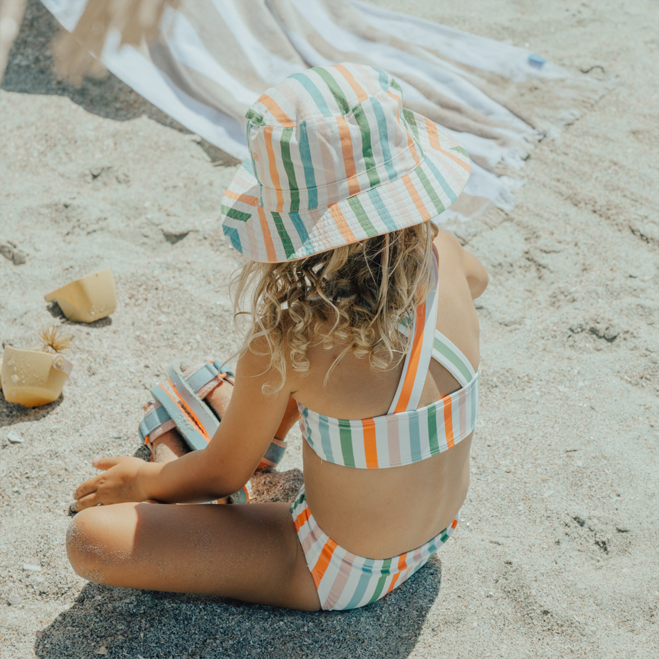 Reversible Bucket Hat - Summer Stripe