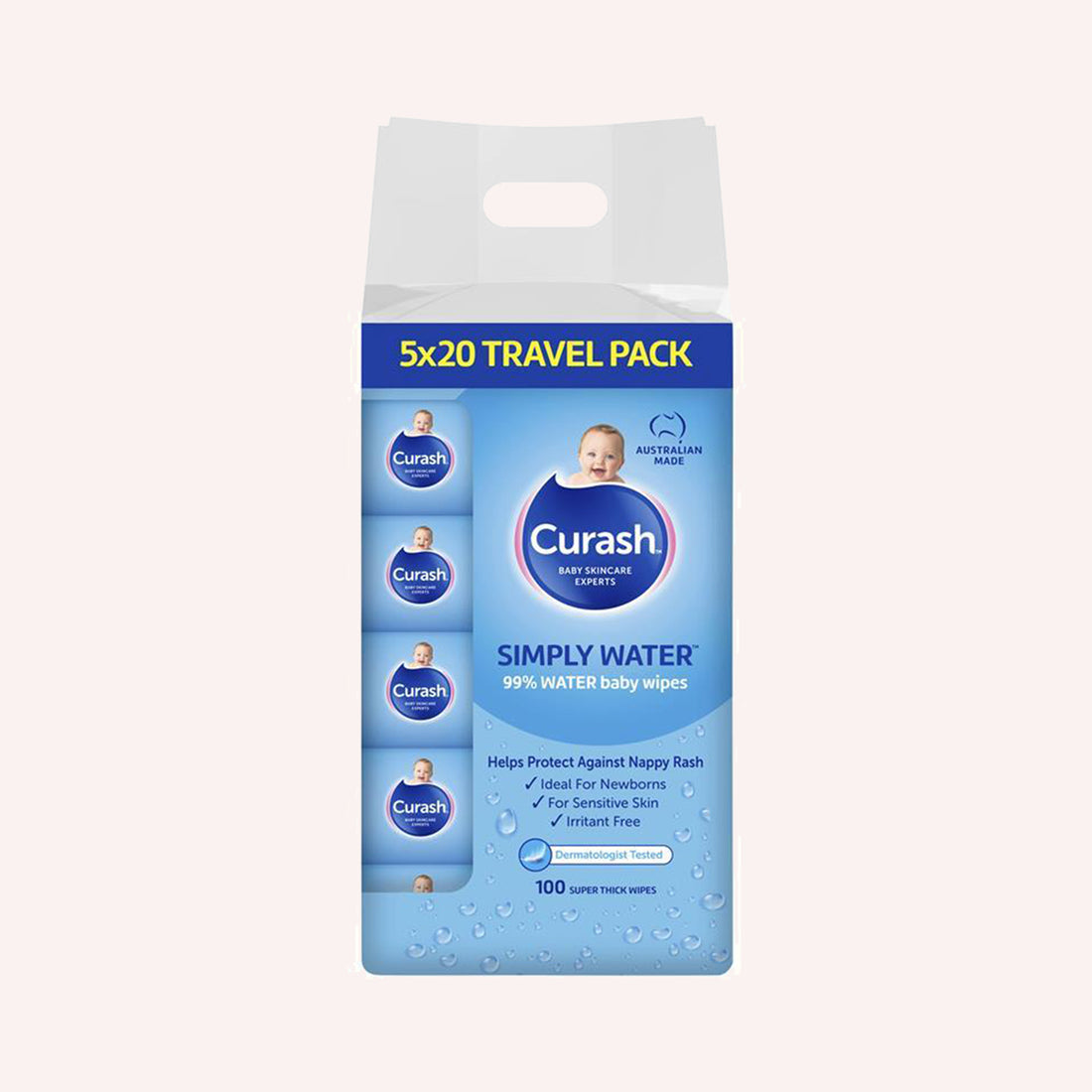 Curash Water Wipes 5x20 pack