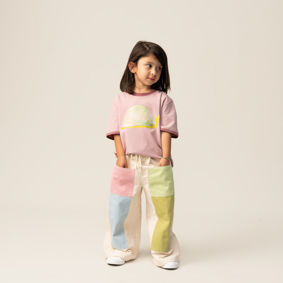 Wide Leg Pants - Patchwork