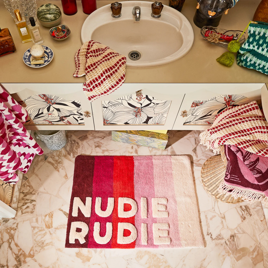 Dariel Nudie Bath Mat - Scarlet