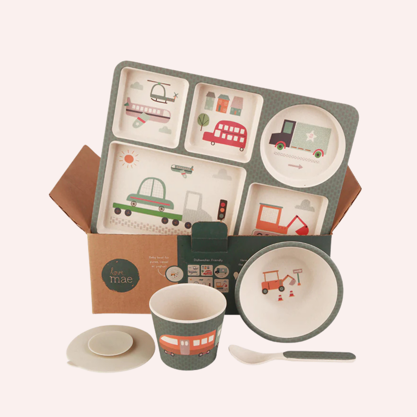 Divided Plate Set - Trucks and Diggers