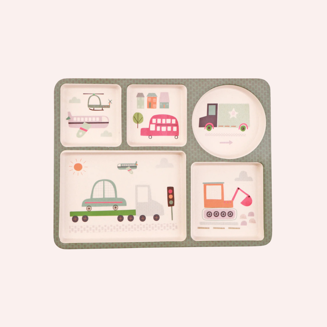 Divided Plate Set - Trucks and Diggers