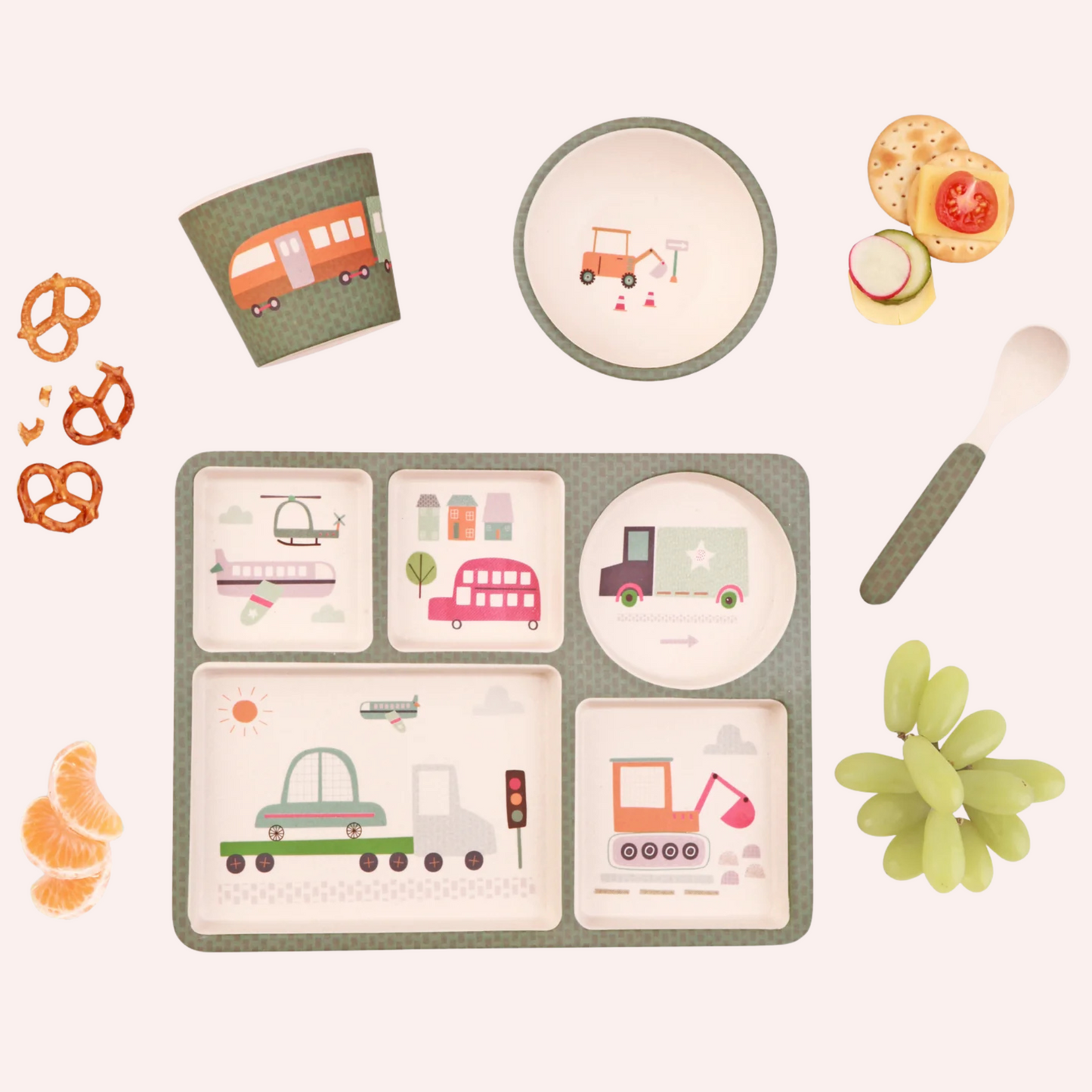 Divided Plate Set - Trucks and Diggers