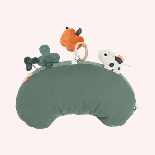 Tummy Time Activity Pillow - Tiny Farm Green