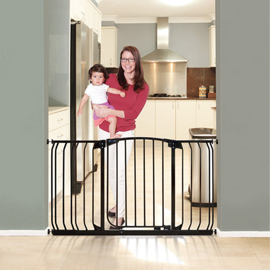 Chelsea Xtra-Wide Hallway Security Gate & Extension Set - Black