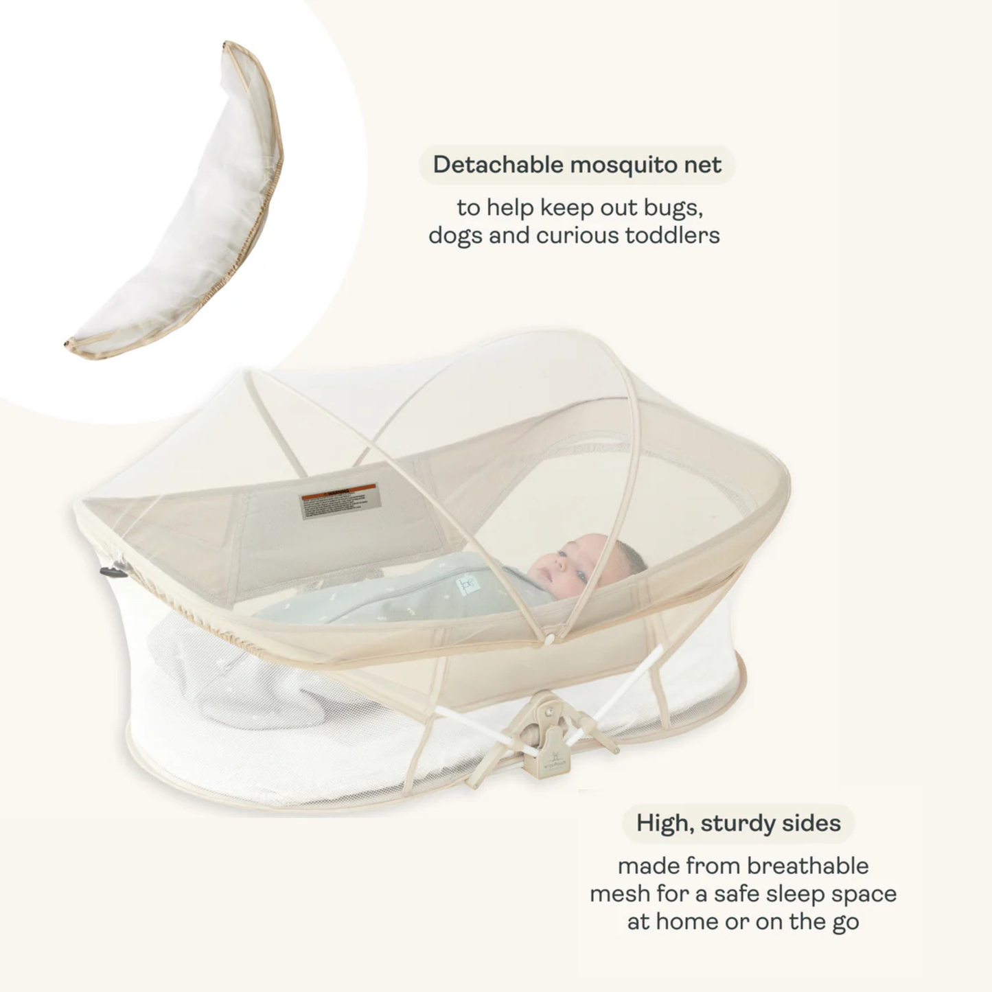 Easy Sleep Portable Bassinet - Ecru