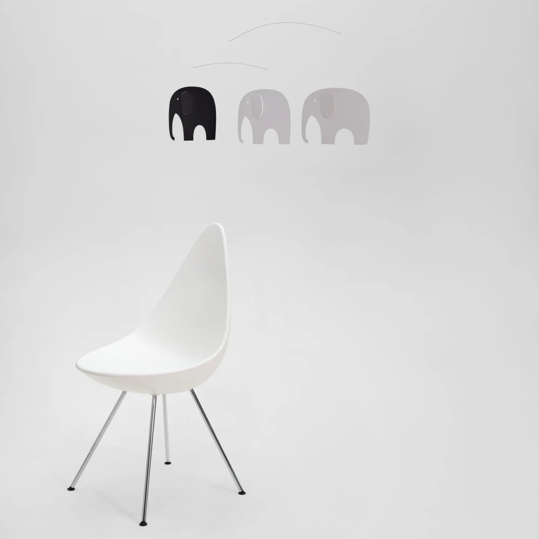 Elephant Party Mobile - Greyscale