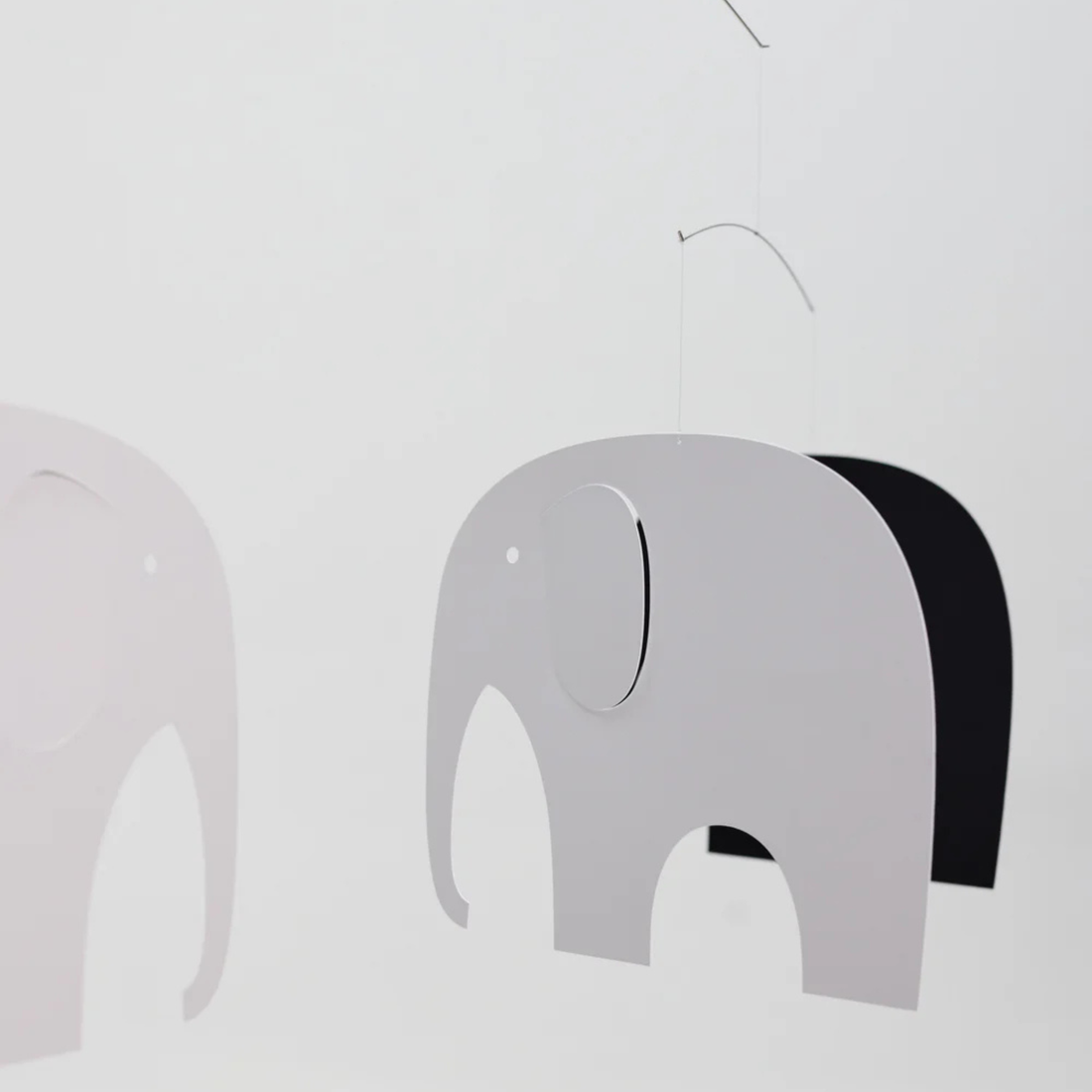 Elephant Party Mobile - Greyscale