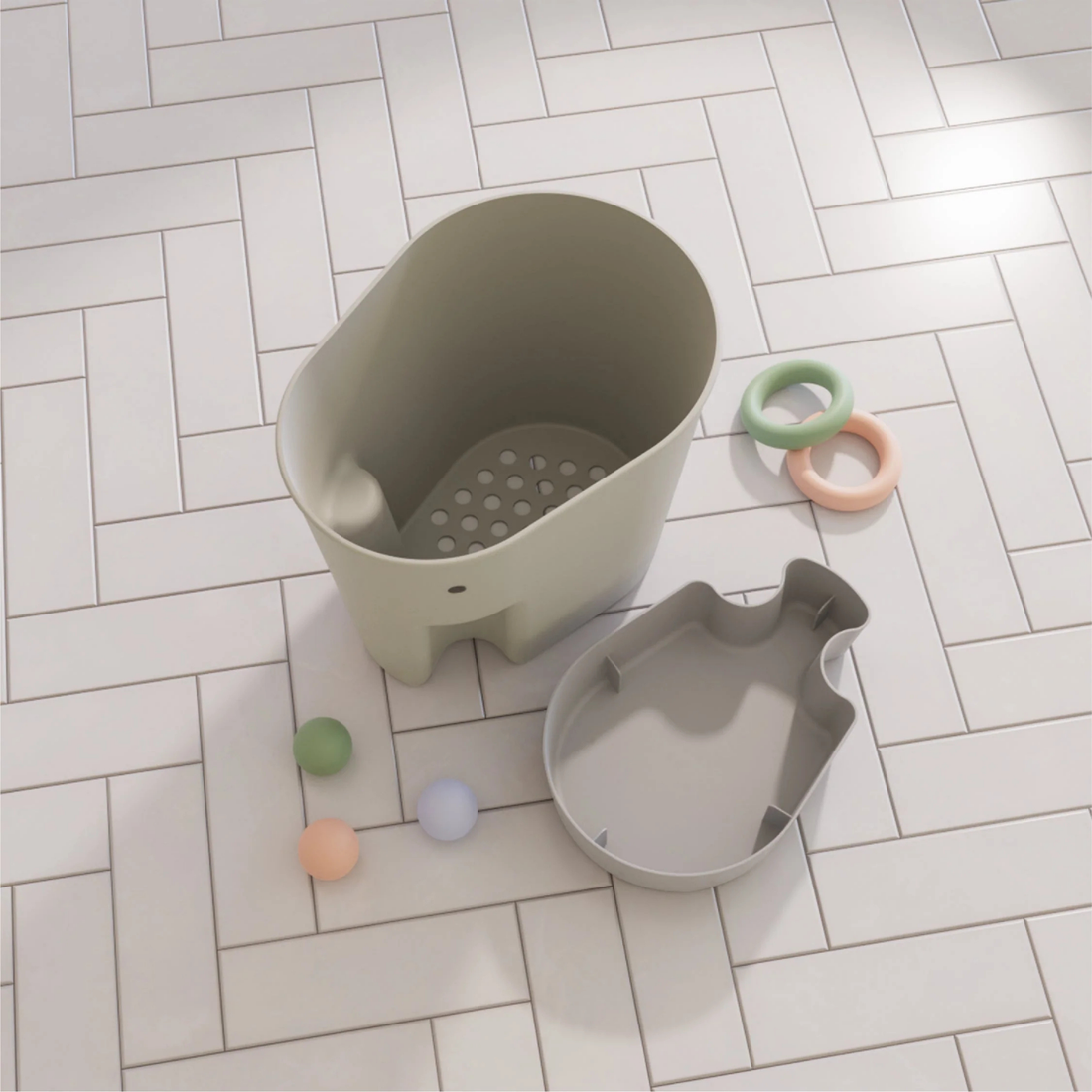 Ellie Toy Storage Bin - Taupe