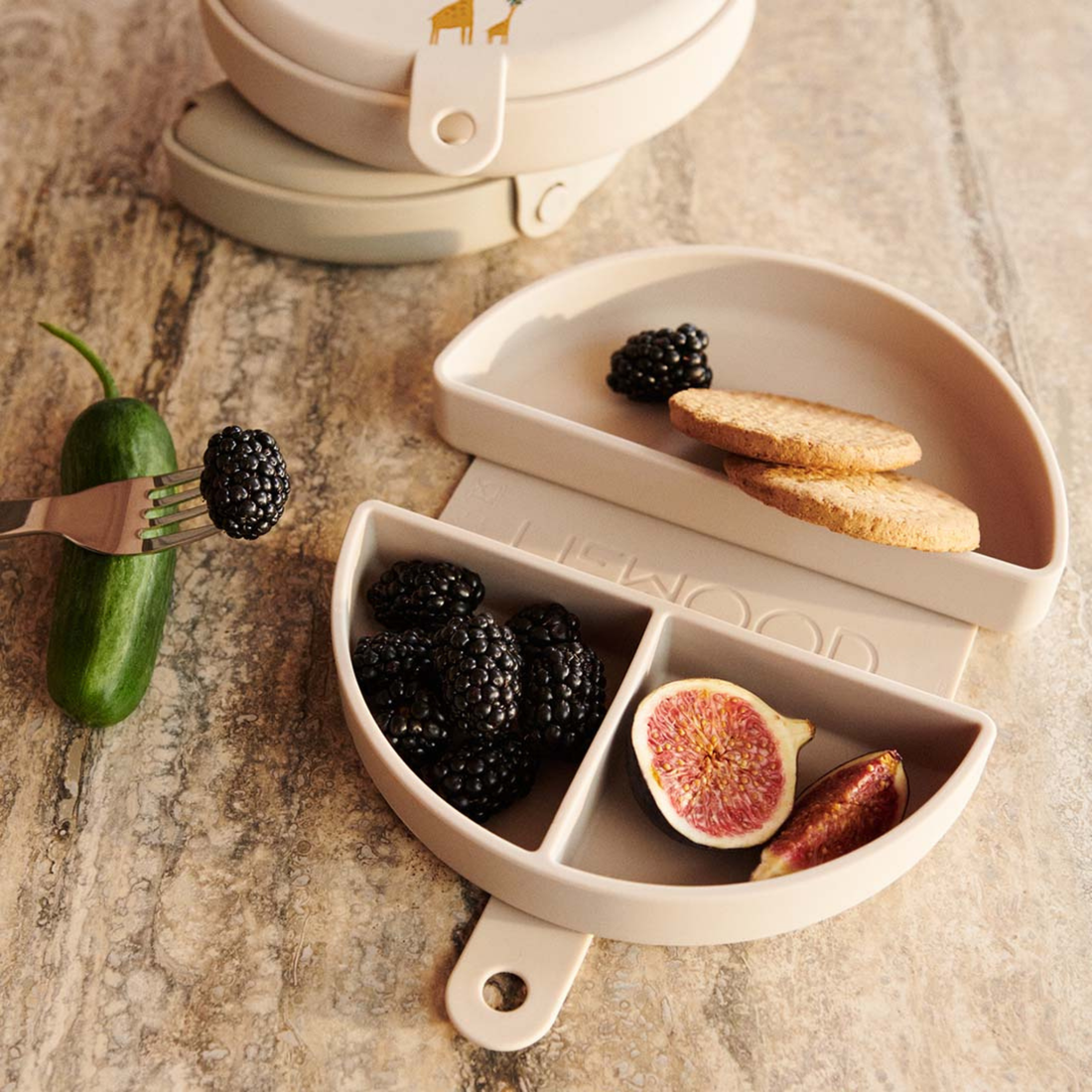 Eugene Foldable Snack Box - Peach/Sea Shell