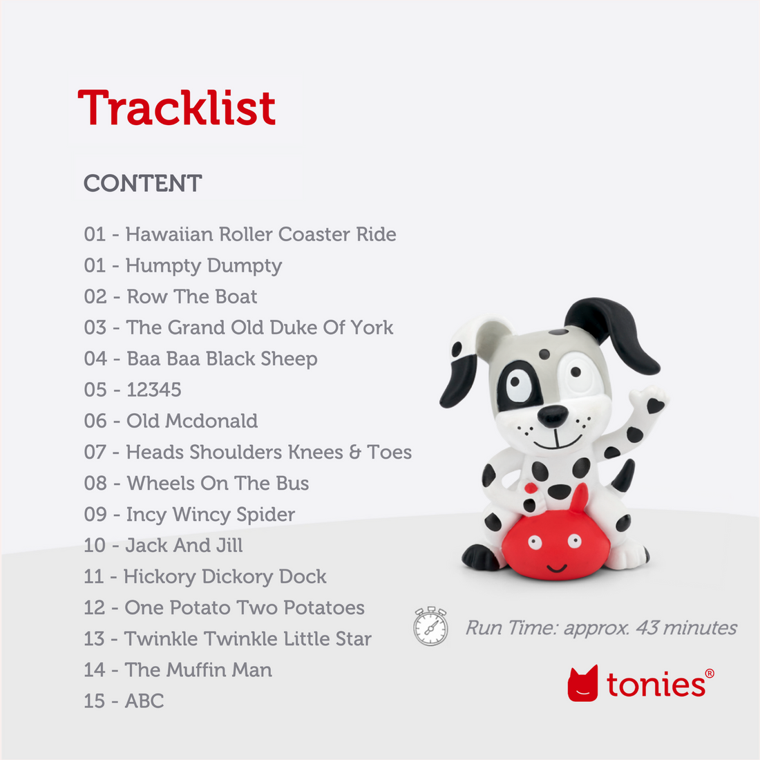 Tonie Audio Character - Favourite Children's Songs - Playtime and Action Songs 2
