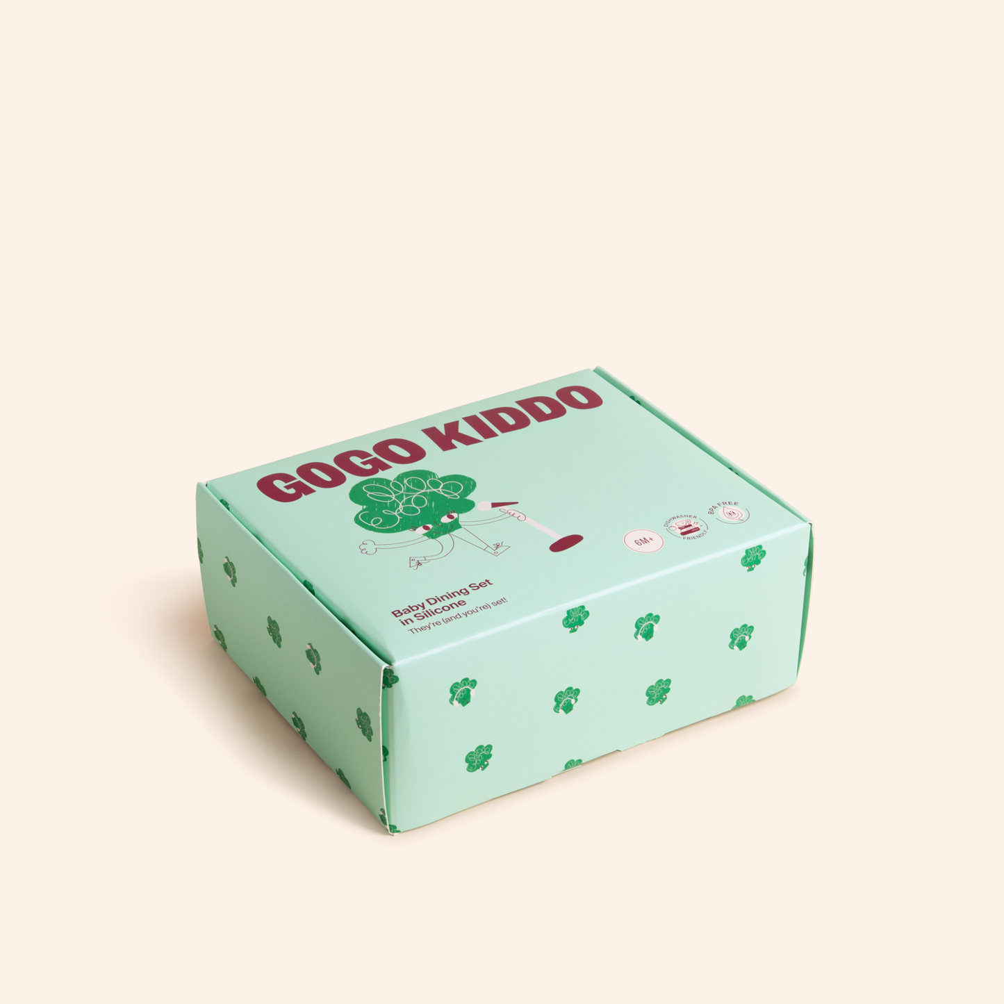 Fun Firsts Feeding Set Silicone - Broc Rock Green