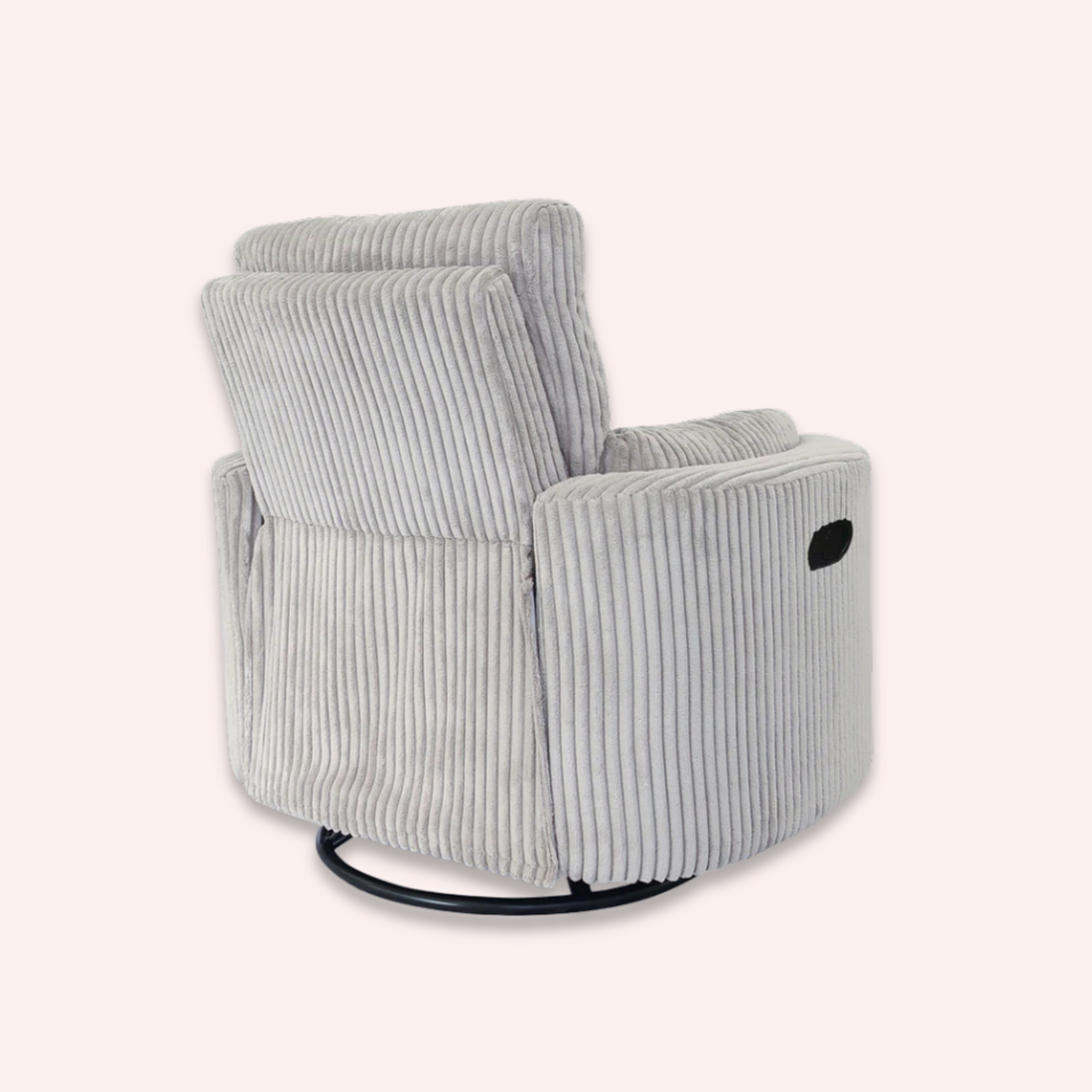 Fluff Mumma Glider Recliner Arm Chair - Light Grey