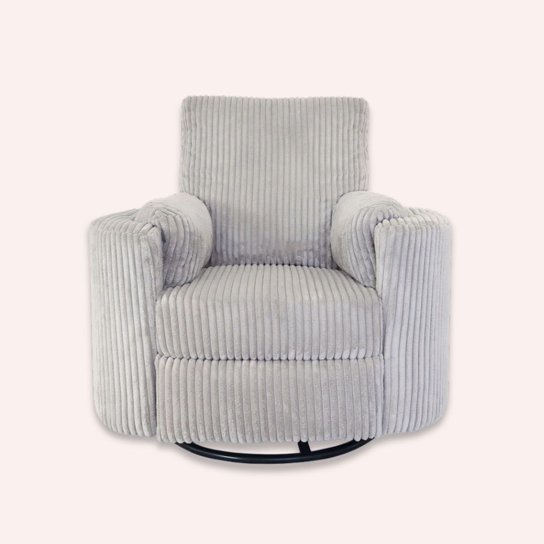 Fluff Mumma Glider Recliner Arm Chair - Light Grey